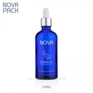 100ml blue glass dropper bottle